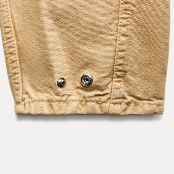 ZARA CONTRASTING COLLAR CROP JACKET XS 5520/071 BARN CHORE COAT FALL VIRAL - Picture 8 of 12